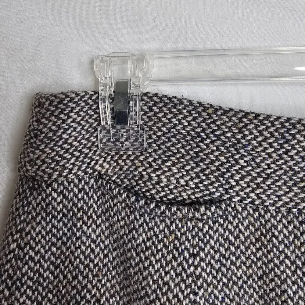 J. CREW Wool Tweed Skirt size 8 GRAY & BROWN Pencil Academia Preppy School Twee - Picture 4 of 7